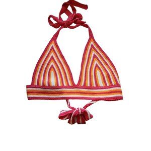 Almost Famous Medium Womens Crochet Halter Top NWT